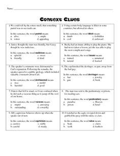 images  context clues worksheets printable vocabulary word
