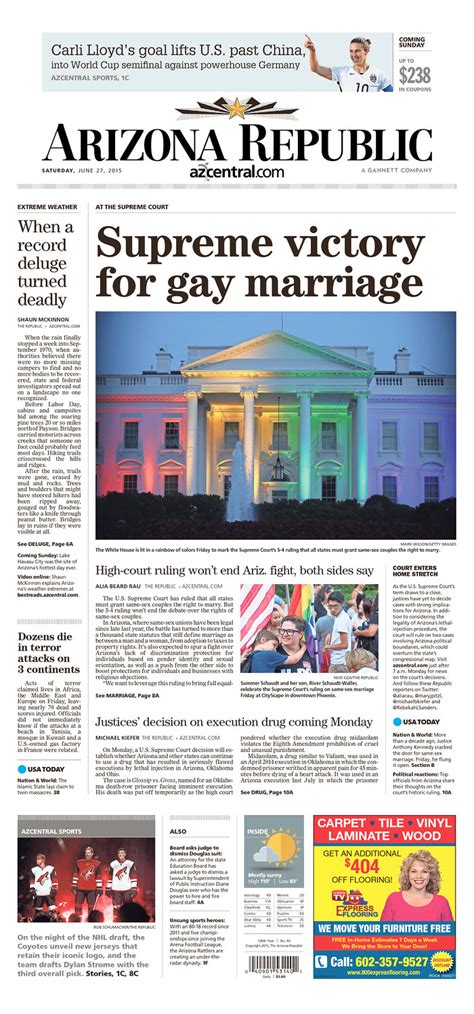 Powerful Front Pages Of Newspapers Headline Same Sex