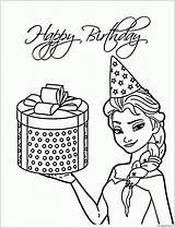 Coloring Elsa Birthday Pages Frozen Color Present Printable Disney Happy Cards Princess Sheets Kids Holiday Ca Print Getcolorings Getdrawings Choose sketch template
