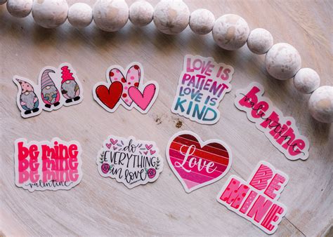 Valentine S Day Sticker Pack Vinyl Sticker Sheet Hearts Etsy