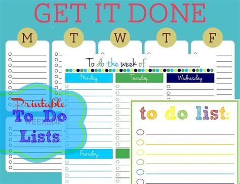 printable   lists cute colorful templates daily