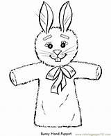 Coloring Pages Bunny Easter Puppet Animal Toy Hand Rabbit Clipart Printable Kids Print Flag French Bunnies Master Activity Templates Toys sketch template