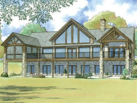 waterfront house plan designed   view craftsman house plans lake house plans