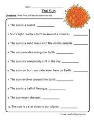 sun worksheet worksheets science experiments  activities