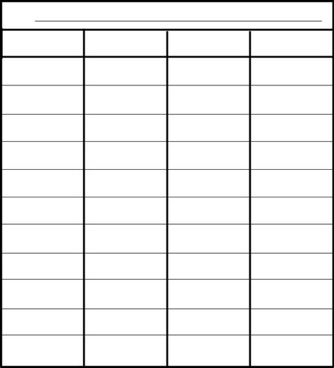 column chart blank fill  printable  forms