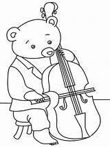Cello Coloring Violin Pages Playing Printable Bear Color Getcolorings Getdrawings Baroque Books sketch template