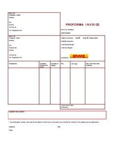 dhl proforma invoice downloadable  template pdfsimpli