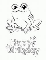 Coloring Birthday Happy Frog Pages Frogs Library Clipart Popular sketch template