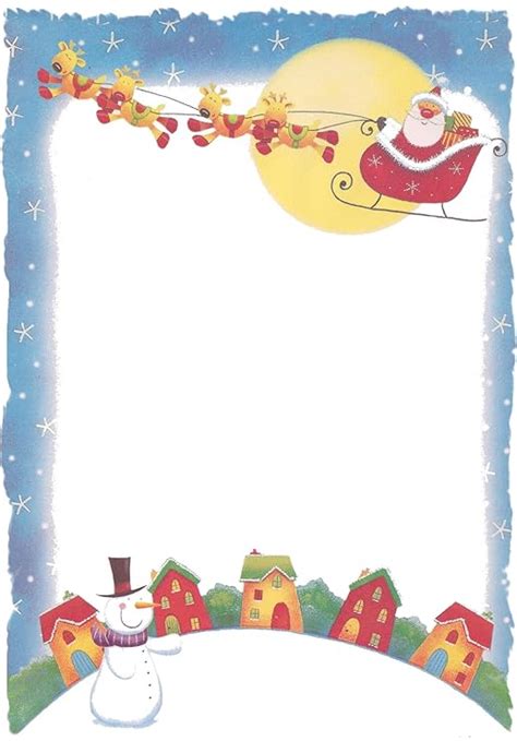sheets preprinted christmas stationery santa sleigh design