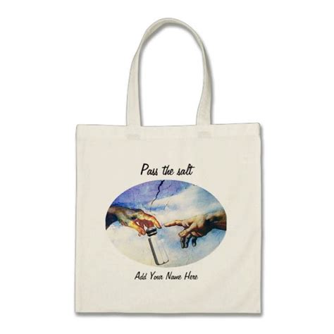 Pass The Salt Hands Fine Art Parody Add Your Name Tote Bag