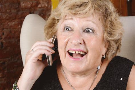 Old Woman Talking On Phone Stock Image Image Of Communication