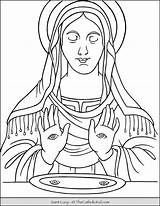 Lucy Saint Coloring Catholic Thecatholickid sketch template