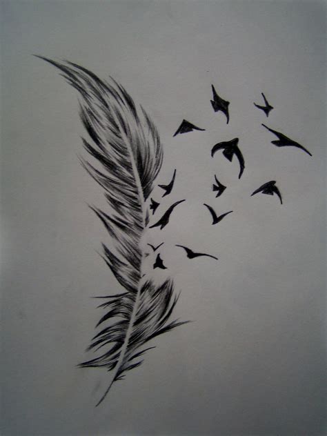 Beautiful Bird Of A Feather Tattoo Design Sketch Tattoomagz