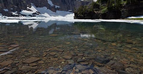 Crystal Clear Iceberg Lake In Glacier National Park Mt [oc