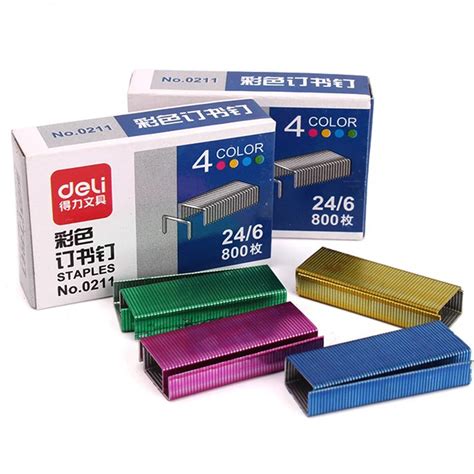 box  colorful colored staples stainless steel staples  mini stapler office