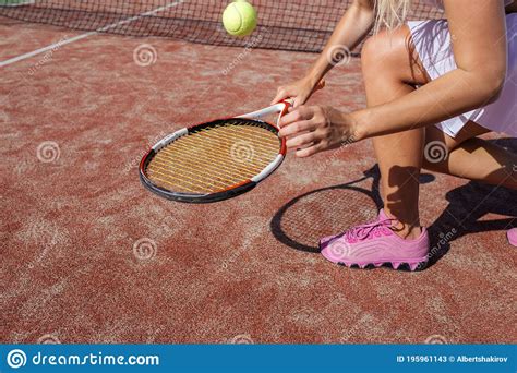 Legs Of Female Tennis Player Close Up Image Stock Image Image Of