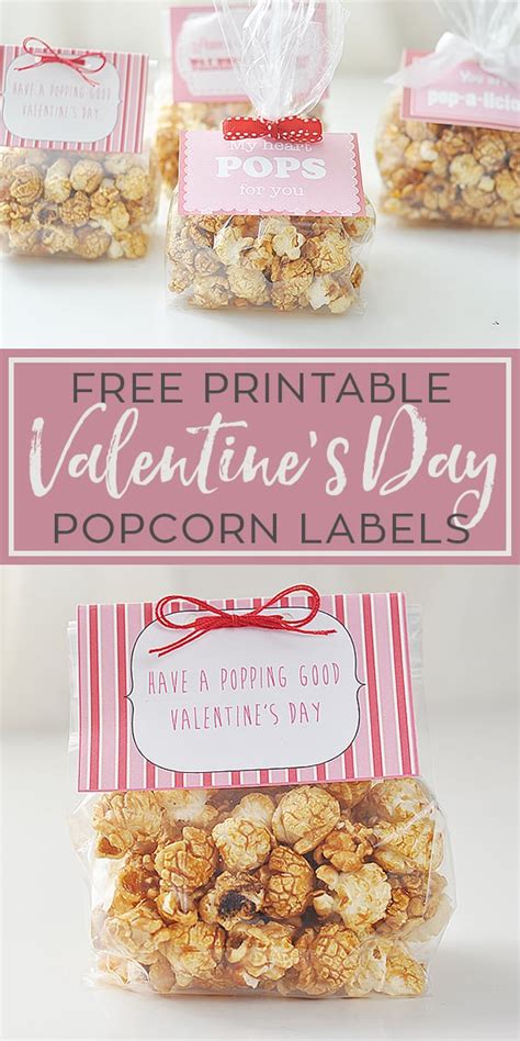 printable popcorn labels  valentines day