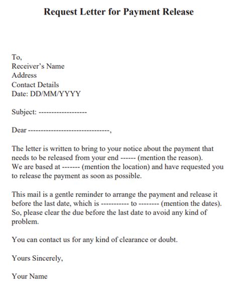 payment request letter samples format  templates