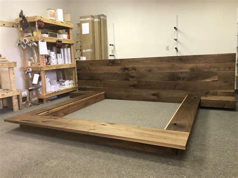 floating platform bed frame  single drawer floating nightstands