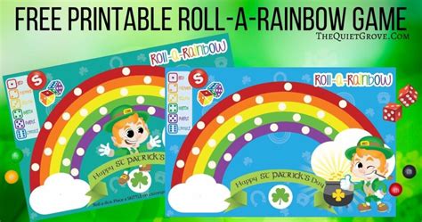 printable roll  rainbow game  quiet grove