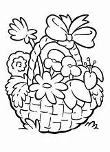 Basket Coloring Pages Flower Colouring Flowers Getcolorings Printable Comments sketch template