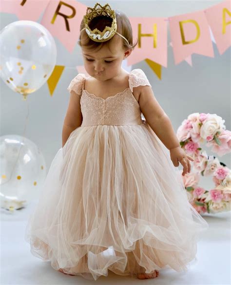 dusty coral blush flower girl dress dresses girls st birthday outfit