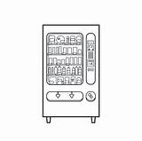 Vending Machine Vector Lineart Outline Clip Illustrations Illustration Stock Linear Automate Isolated Theme Office Business Food sketch template