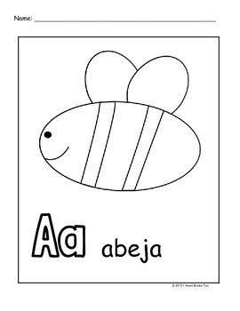 spanish alphabet coloring pages   heart books  tpt