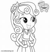 Coloring Girls Equestria Pages Pony Little Sweetie Belle Printable Kids sketch template
