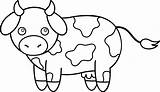 Cow Clipart Cute Cows Line Outline Clip Colorable Little Cattle Coloring Animals Animal Drawings Drawing Pages Cliparts Vector Library Graphics sketch template