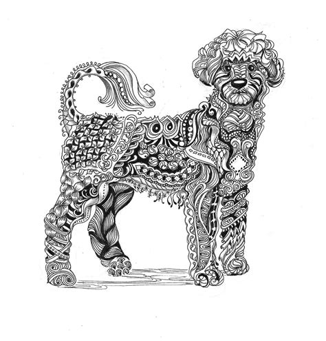 zentangles  verne dog coloring page zentangle art poodle drawing
