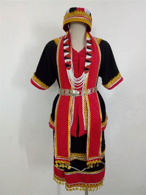 Bidayuh Traditional Costume Full Set Of 7 Sarawak Craft Council