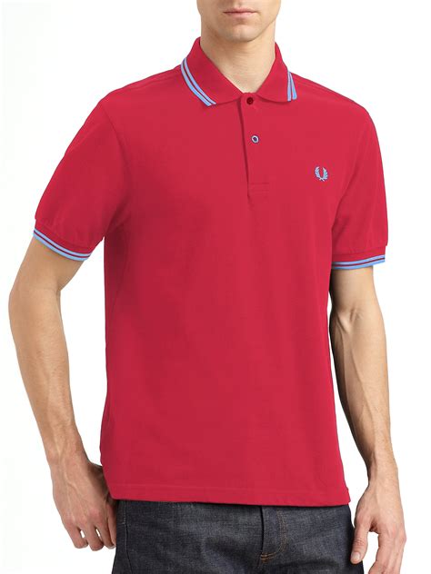 Fred Perry Slim Fit Polo In Pink For Men Lyst