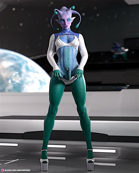 rule 34 1futa 3d alien alien girl athletic futanari depth of field