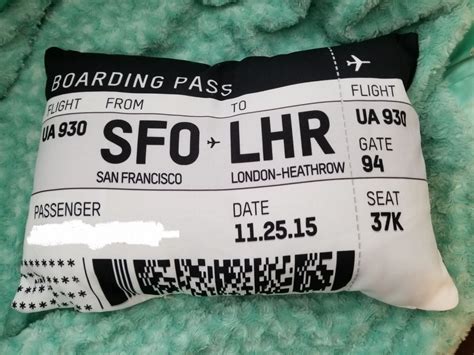custom bording pass throw pillow airportag