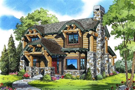 plan kn  bed mountain home plan  large covered rear deck mountain house plans log