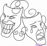 Drama Drawing Coloring Mask Easy Pages Masks Draw Cry Later Step Now Drawings Laugh Smile Face Othello Tattoo Symbols Jason sketch template