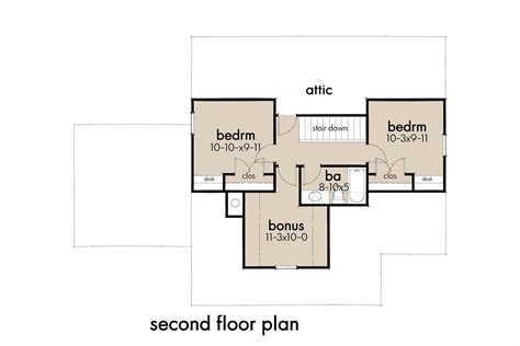 bedroom farm house style cabin house plan  plan