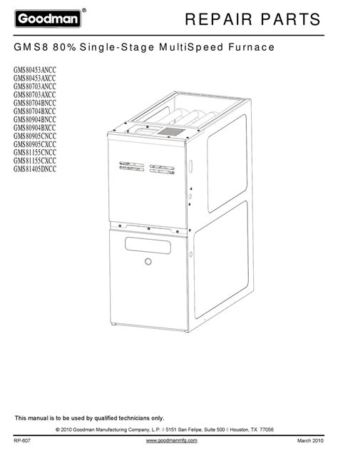 goodman gmsancc repair parts   manualslib