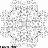 Mandala Coloring Flower Pages Lotus Easy Getcolorings Color Getdrawings Floral Colorings sketch template