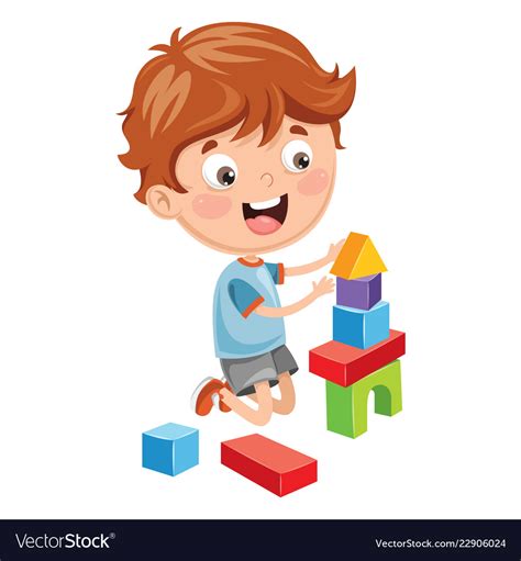 kid playing  building  royalty  vector image