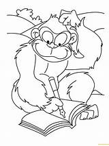 Coloring Pages Writing Funny Animal Monkey Cute Apes Color Colour Online Clipart Ape Coloringbay Library Popular sketch template