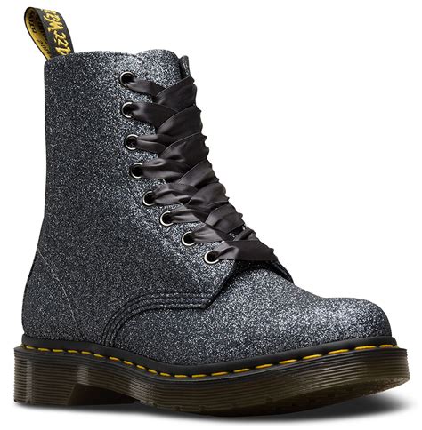 dr martens ladies   eye pascal pewter grey glitter boots ebay