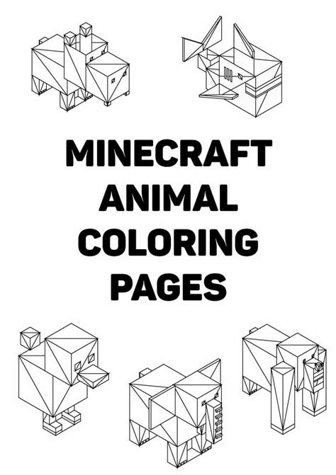 printable minecraft animal coloring pages esl vault