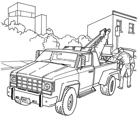 high detailed tow truck coloring sheets  boys coloring pages