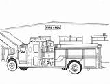 Fire Coloring Pages Station Kids Truck Buildings Architecture Printable Drawing Department Preschool Trucks Dept Detailed Kb Choose Board Sheets sketch template