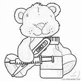 Bear Coloring Sculptures Nurse Coloring4free Related Posts sketch template