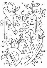 Arbor Coloring Pages Doodle Printable Drawing Tree Categories sketch template