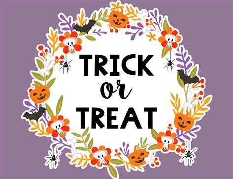 printable halloween trick  treat signs lovely planner