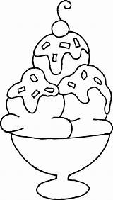 Ice Cream Scoop Coloring Bowl Getdrawings Drawing sketch template